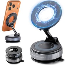 Vacuum Magnetic Car Phone Holder, 360  Adjustable Magsafe Car Mount with Stro...