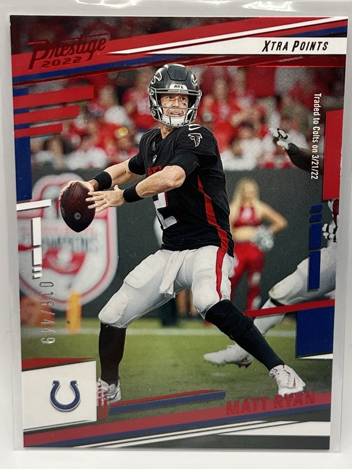 2022 Panini Prestige Red Xtra Points NFL Matt Ryan #11 Colts Falcons 18/449