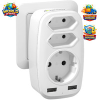 Mehrfachstecker 5 In 1 4000W 3-Fach Euro Schuko Mit 2 USB LadegeräT Adapter