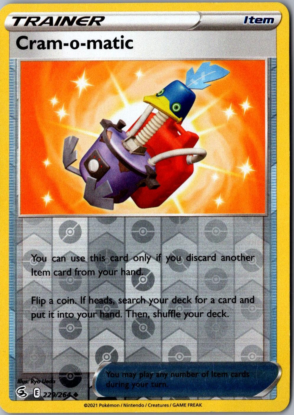 Cram o matic Reverse Holo 229/264 Uncommon Fusion Strike LP Pokemon Card