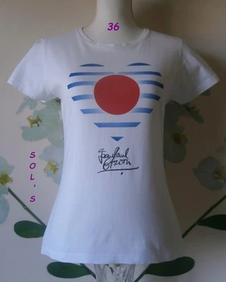 *** TEE SHIRT S COMME NEUF SOL’S SIGNATURE 36 BLANC CŒUR ROUGE BLEU ELLE *** - Photo 1/4