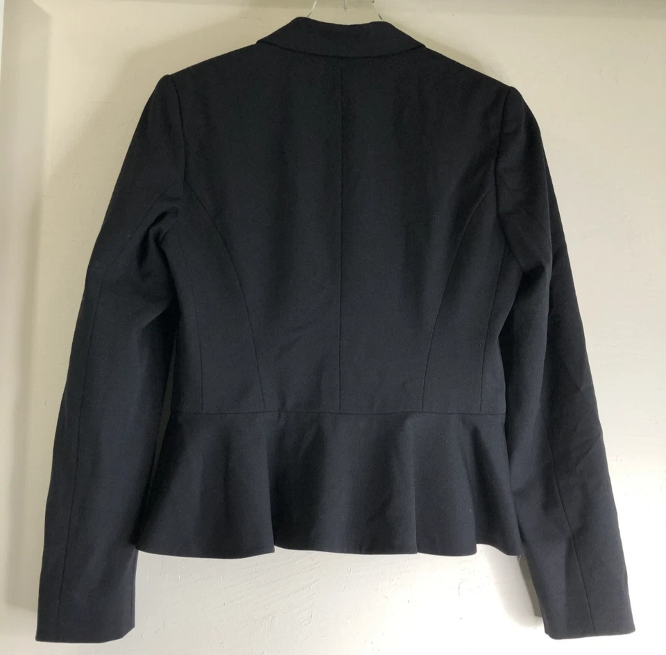 Chaqueta Blazer Ralph Lauren Etiqueta Negra Talla 12 Forrada Lana Corta Peplum 4 Botones Foto 2 de 4