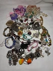 Huge Lot Vintage Costume Jewelry -Bracelets-Necklaces-Brooch-Pin-Earrings
