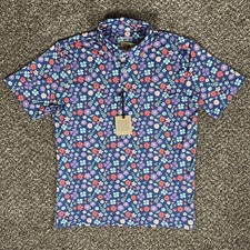 Chubbies Men's XL The Spring Pedal Performance Polo Style 582251 Dusty Blue