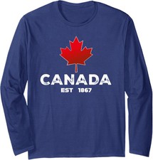 Canada EST 1867 Proud Canadian Merch Design Long Sleeve Tshirt
