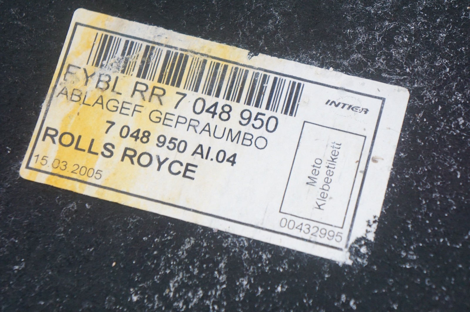 Rear Trunk Compartment Oddsments Tray 51477048950 Rolls Royce Phantom Vii 03-17
