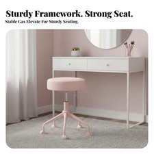 revolving Vanity Chair Height Adjustable Indoor Seating Shell-Shaped Backrest