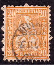 TIMBRE 1862 SUISSE N° 37 -OBL. B-VOIR SCAN R/V-