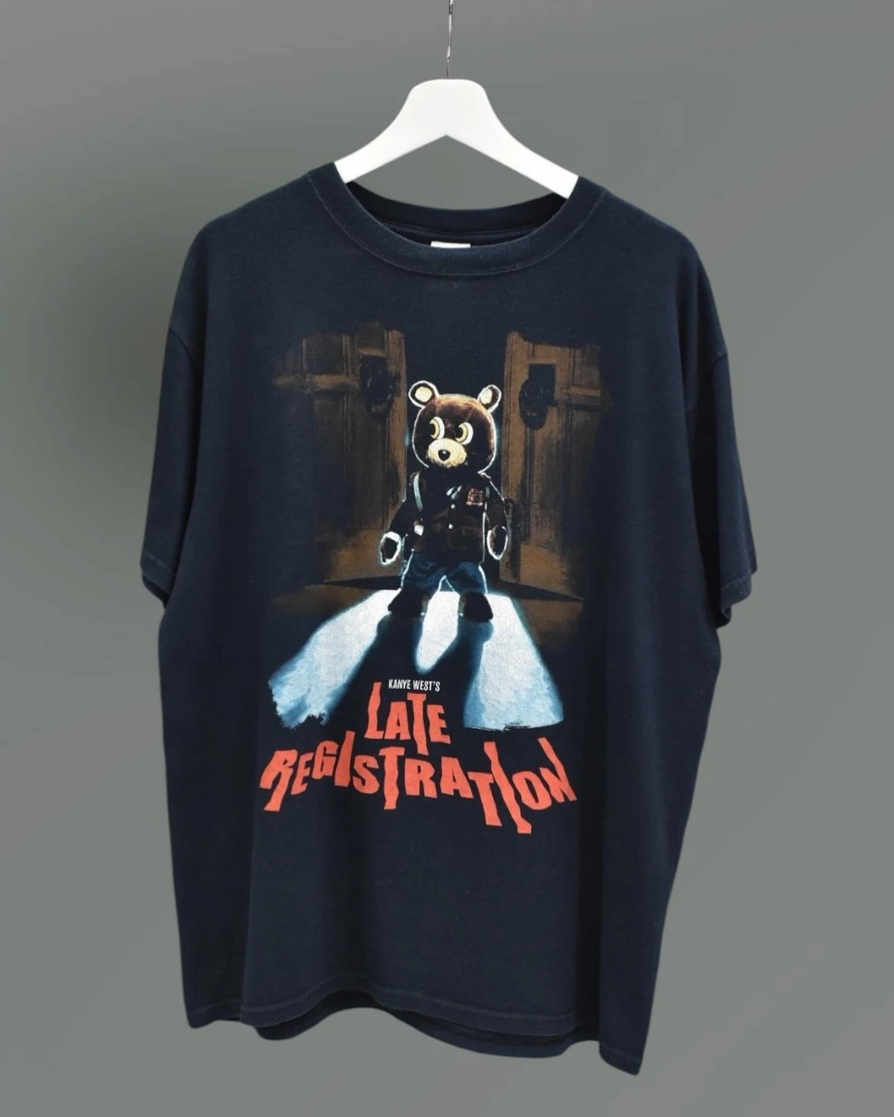 Kanye West Late Registration 90s basic black Reprint T shirt