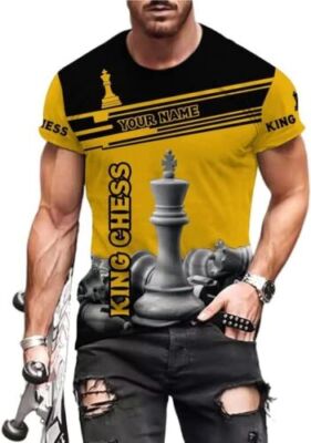 Personalized Chess 3D Shirt, Custom Name Chess 3D TShirt Hoodie Sweater for Men