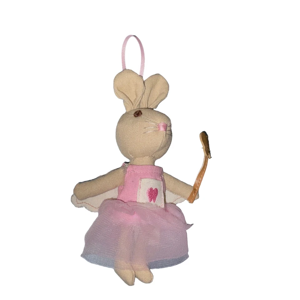 Mud Pie Little Girl Mini Tooth Fairy Bunny Pocket Buddy Pink Tutu - Image 2 of 4