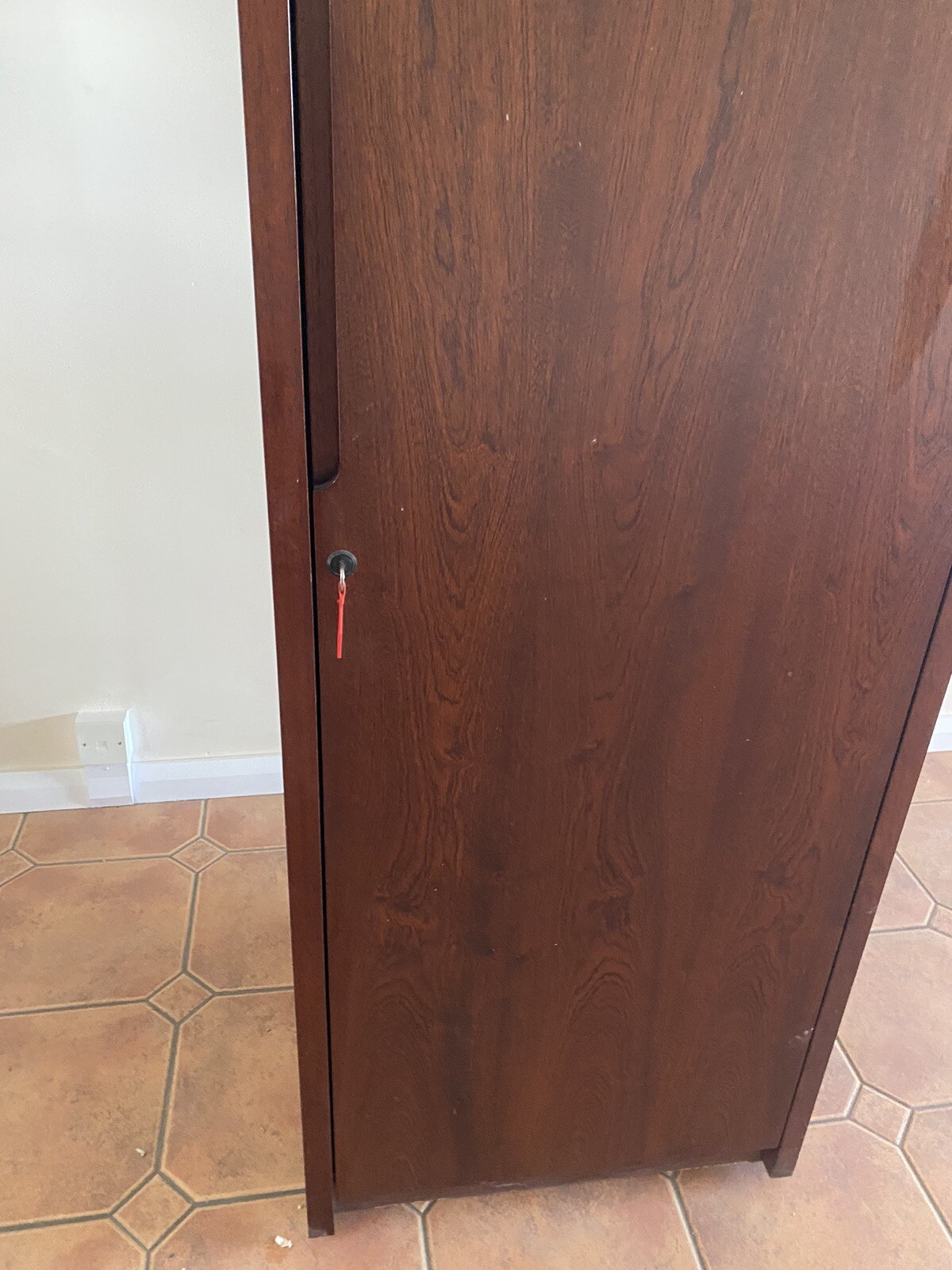 SINGLE DARK WOOD VENEER WARDROBE/CUPBOARD eBay