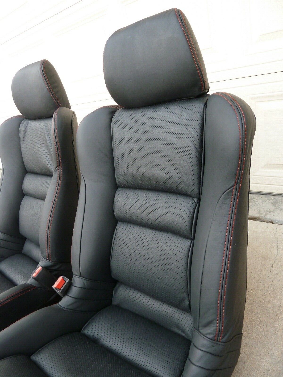 NEW Leather 1991-2005 Acura NSX Factory Seats Perforated Black Red Stitching