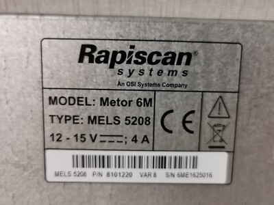 RAPISCAN SYSTEM METOR 6M /MELS 5208 WALK-THROUGH METAL DETECTOR