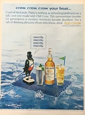 Old Crow Kentucky Straight Bourbon Whiskey 1965 Vintage Print Ad # 0952