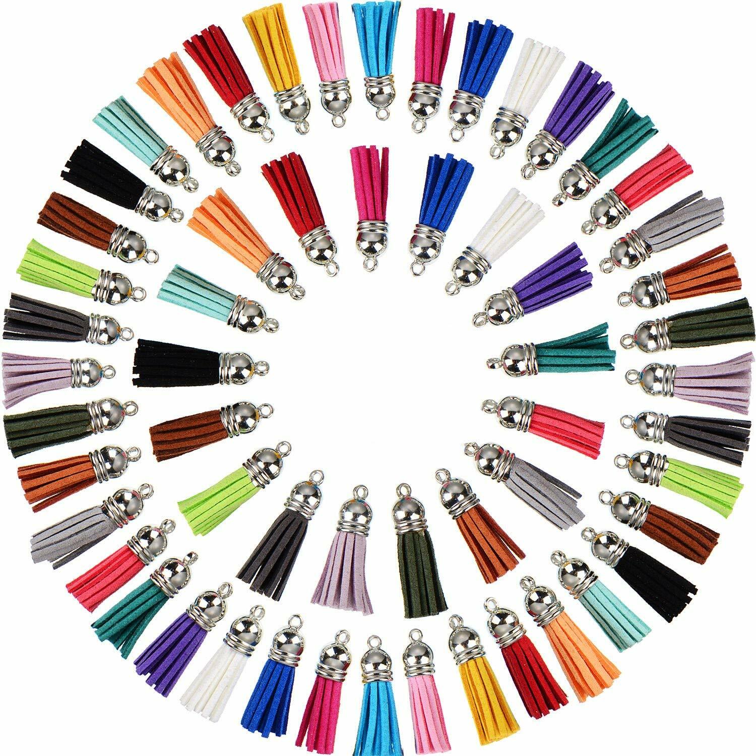 Rmeet Ciondoli in Pelle Nappa,100 Pack Mini Nappe Finti Tassels con (H2i)