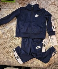 New. Nike INFANT2pc Tricot Track Suit Set Jacket Pants, Dark Blue/White NWT