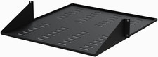 Vented 2U 19" Server Rack Shelf - Center Mount, Supports 75 lbs - Black
