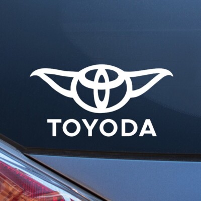 Toyoda Vinyl Decal Funny Bumper Sticker WHITE Laptop Car Truck Toyota