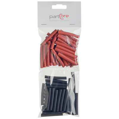 Schrumpfschlauch Set 40-teilig 6 x 50 mm rot schwarz partCore 110046
