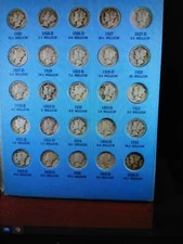 1916-1945 MERCURY DIME SET-50 ALL DIFFRENT COINS IN THE FOLDER