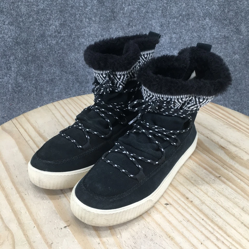 Zapatos Toms para mujer 7,5 Alpine Tribal Shearling Zapatillas altas Informales Negras Gamuza Foto 3 de 4
