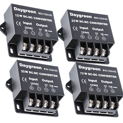 2PCS DC 12V 24V to 5V DC-DC Step Down Converter 15W 25W 50W 75W Buck Regulator