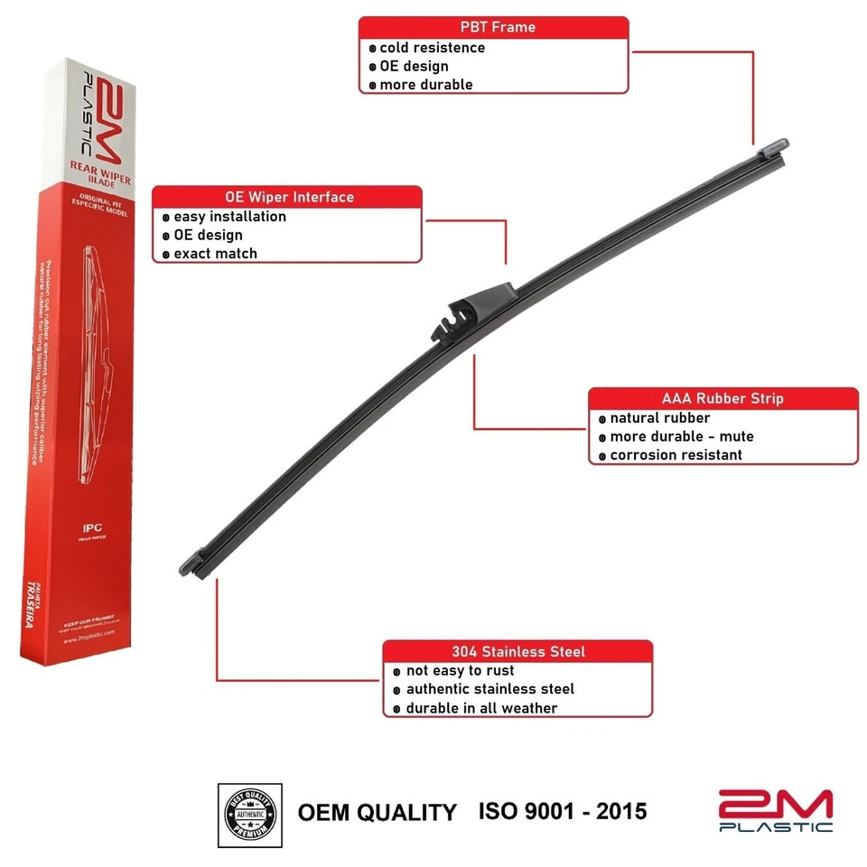 Front and Rear Windshield Wiper Blade For Audi A3 06-2013 A3 QUATTRO 06-2013 - Image 2 of 4