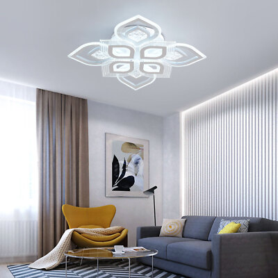 Modern Ceiling Light LED Acrylic Lamp Living Room Bedroom Chandelier With Remote