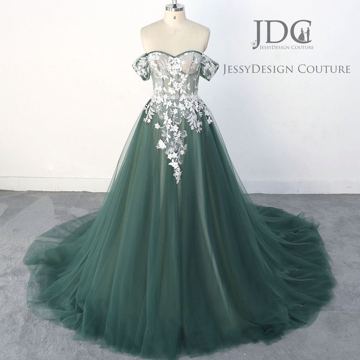 Vintage Green Lace Bodice wedding dress Bridal gown custom made 2-28W Off-straps | eBay Vintage Green Lace Bodice wedding dress Bridal gown custom made 2-28W Off-straps | eBay