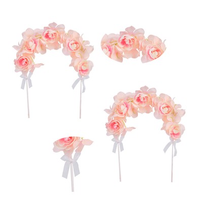  Rosa Blumenbogen Romantischer Tortenaufleger Hochzeitstorte Topper