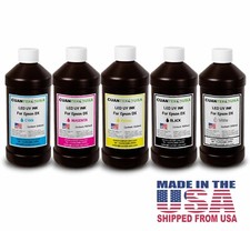 UV LED Inks 5 x 500ml CMYKW for Epson i3200 DX5 DX7 XP600 L800 DTF - MADE IN USA
