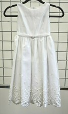 Designer Dimples WHITE Lace Organza Flower girls Fancy dress Size 4 On Sale