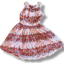 Girls Pink Floral Lace Fully Lined Tulle Dress, Size 7/8 Princess Party Twirling