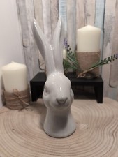 Grey Ceramic Hare Head Bust 26cm Tall