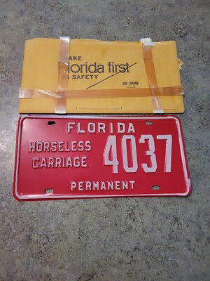 Vintage Bob Graham FLORIDA Horseless Carriage Permanent 4037 License Plate