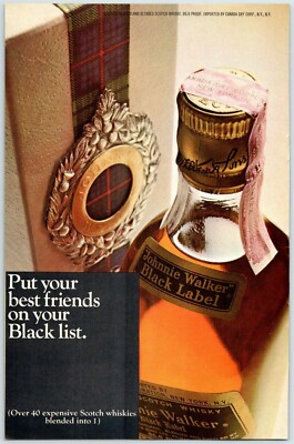 JOHNNIE WALKER BLACK LABEL SCOTCH WHISKY Vintage 1960