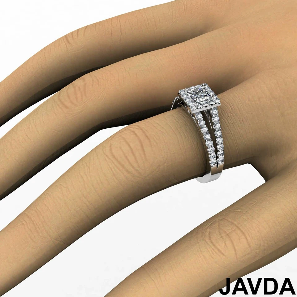 Princess Semi Mount Prong Setting Diamond Engagement Ring 14k White Gold 0.75Ctw - Image 4 of 4