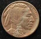 KAPPYSCOINS   G9261   1935 CH BU GOLD TONED   FULL HORN  BUFFALO NICKEL