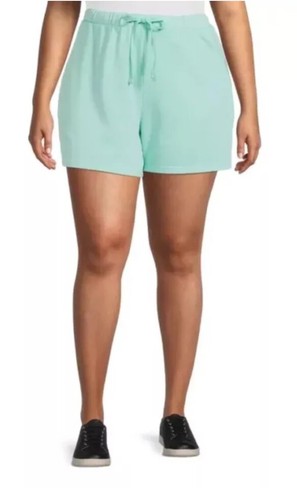 Terra and Sky Women's Plus Pull On Knit Shorts W/Pockets Mint Green 3X (24W-26W)