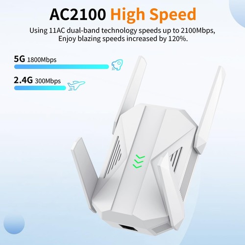 2025 AC2100 WiFi Extender - WiFi Extender Signal Booster Gigabit Ethernet Port - Photo 2/6