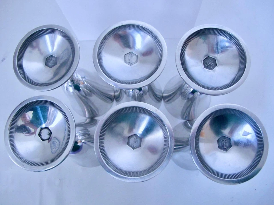 Juego / 6 copas de plata Raimond Italia vajilla de vino elegantes tazas navideñas 10 disponibles Foto 4 de 4