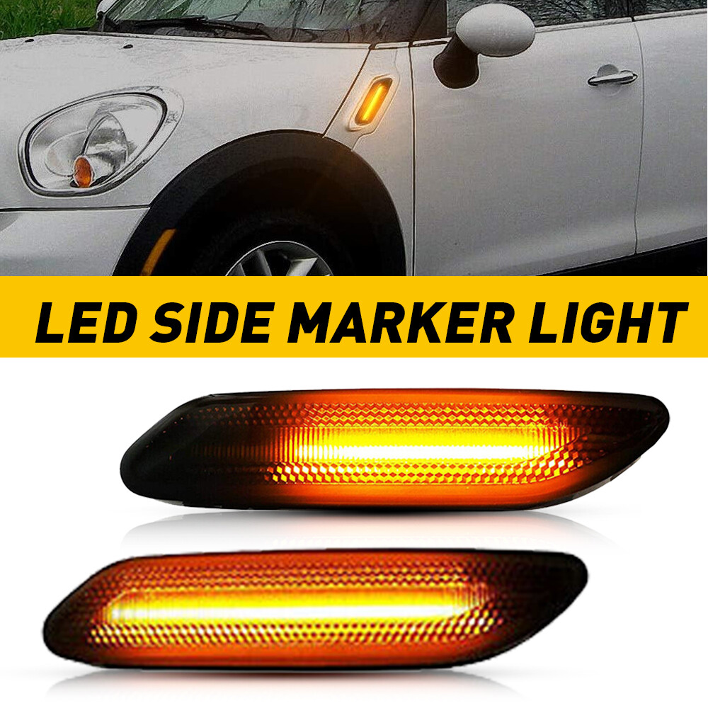 2PCS Amber LED Front Side Marker Lights for MINI Cooper R60 R61 2011-2016  