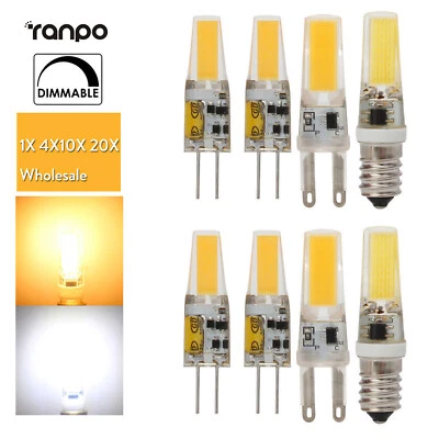 Dimmbare 9W 6W G4 G9 Leuchtmittel Cob LED 12V 3000K Warmweiß Lampe 220V Zuhause - Bild 1 von 4