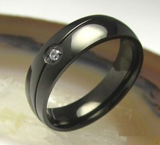 Anillo de hombre anillo de dedo de acero inoxidable para hombre anillo de acero inoxidable negro brillante # 60 - 68