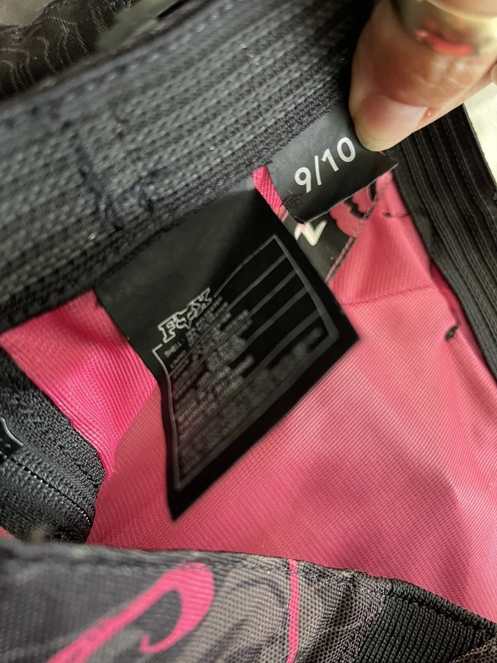 Pantalones Fox 9/10 Racing Moto Cross Negro y Rosa Caliente Carreras Usados en Excelente Condición Foto 3 de 4