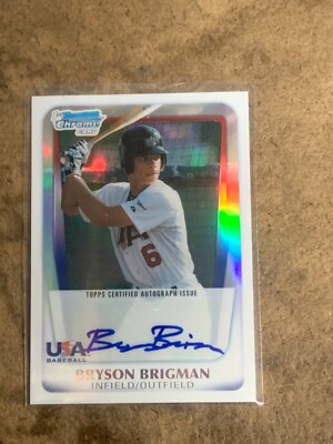 2011 Bowman Draft Chrome USA 16U National Team Refractor Bryson Brigman Auto 199