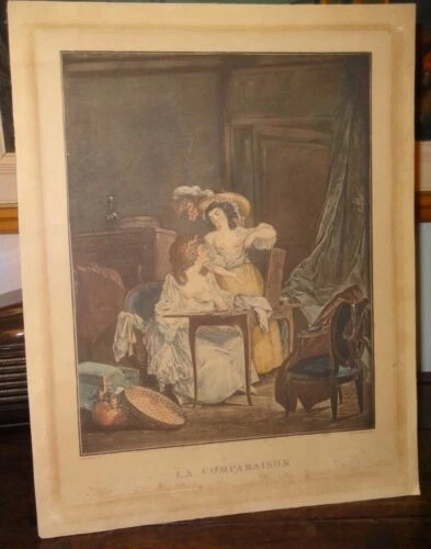 Estampes, gravures et lithographies du XIXe siècle et avant XIXème et avant en scène de genre, pour romantisme