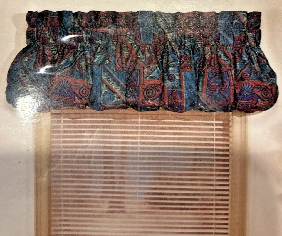 Blusa Cenefa Vintage Signature Series Rojo Teal Floral 86" x 15" Hecha en EE. UU. Foto 2 de 4