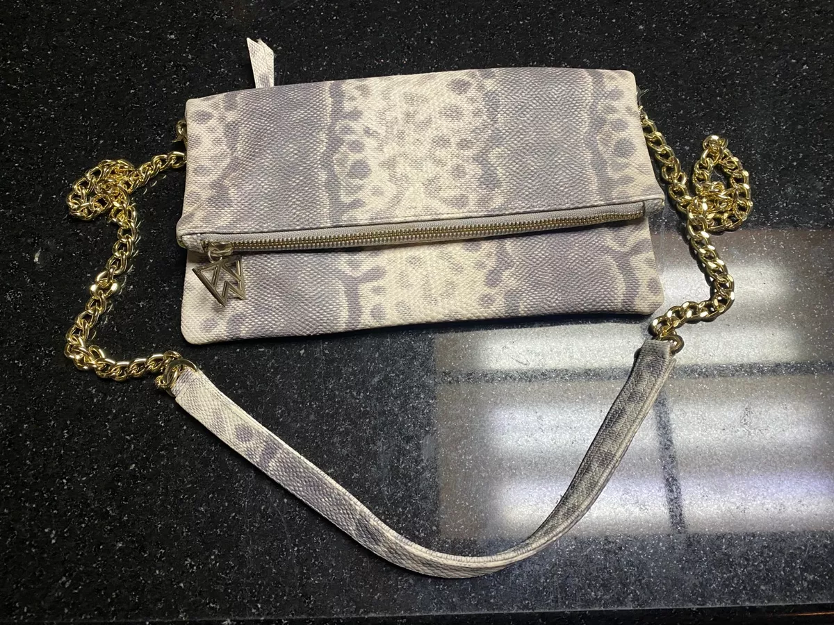 Kelly Wynne Purse Snakeskin Fold Over